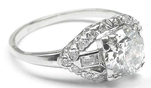 1920s 1.15ct Old Mine Cut Diamond Platinum Engagement Ring