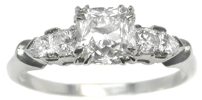 1920s 1.16ct Cushion Diamond Platinum Engagement Ring