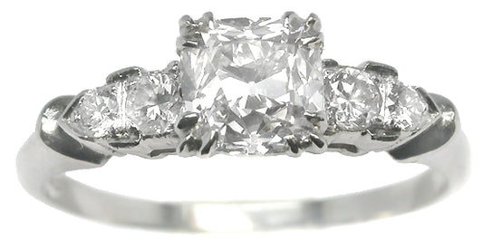 1920s 1.16ct Cushion Diamond Platinum Engagement Ring