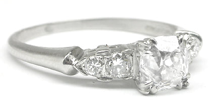 1920s 1.16ct Cushion Diamond Platinum Engagement Ring