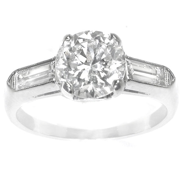 1920s 1.18ct Round Brilliant Diamond Platinum Engagement Ring