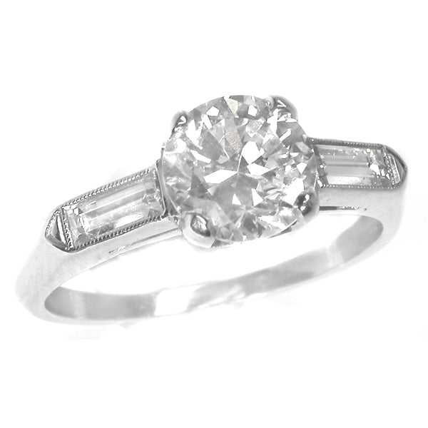 1920s 1.18ct Round Brilliant Diamond Platinum Engagement Ring