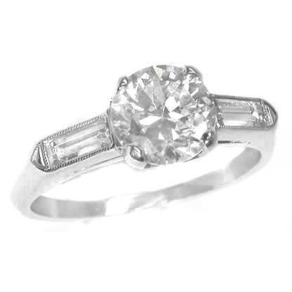 1920s 1.18ct Round Brilliant Diamond Platinum Engagement Ring