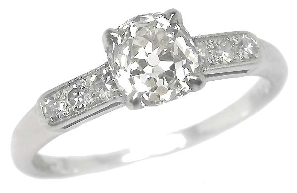 1920's 1.23ct Diamond Platinum Engagement Ring