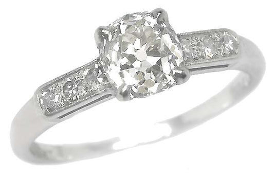 1920's 1.23ct Diamond Platinum Engagement Ring
