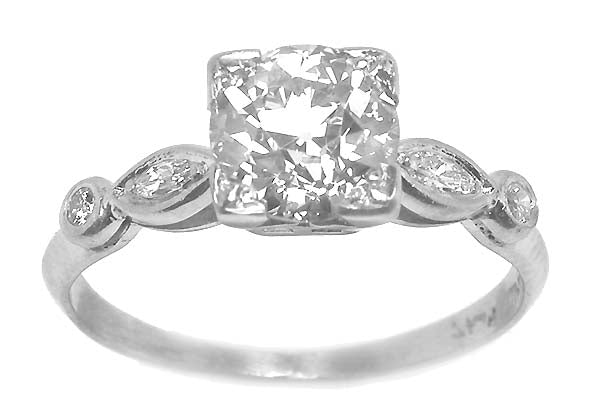 1920's 1.24ct Diamond Platinum Engagement Ring