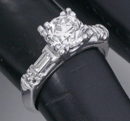 1920s 1.25ct Diamond Platinum Engagement Ring