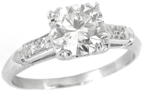 1920s 1.33ct Round Diamond Engagement Ring