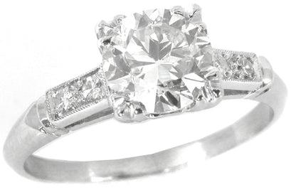 1920s 1.33ct Round Diamond Engagement Ring