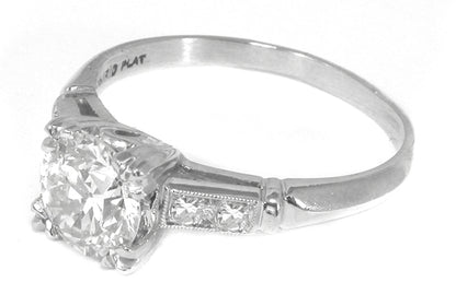 1920s 1.33ct Round Diamond Engagement Ring