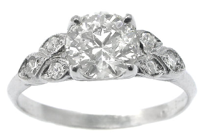 1920s 1.40ct Old Mine Diamond Platinum Engagement Ring