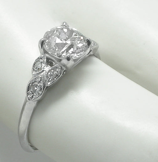 1920s 1.40ct Old Mine Diamond Platinum Engagement Ring