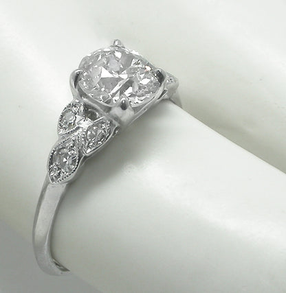 1920s 1.40ct Old Mine Diamond Platinum Engagement Ring