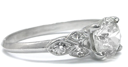 1920s 1.40ct Old Mine Diamond Platinum Engagement Ring