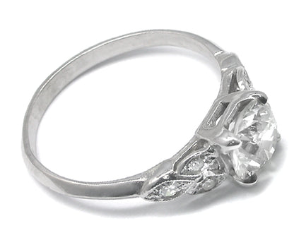 1920s 1.40ct Old Mine Diamond Platinum Engagement Ring