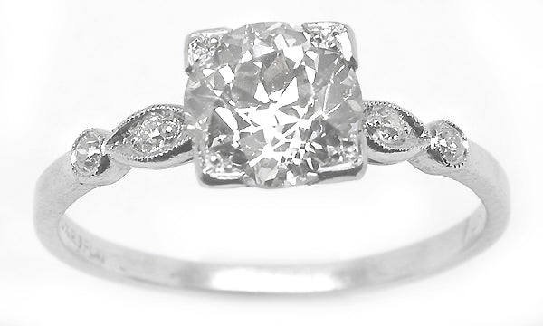 1920's 1.41ct Diamond Platinum Engagement Ring