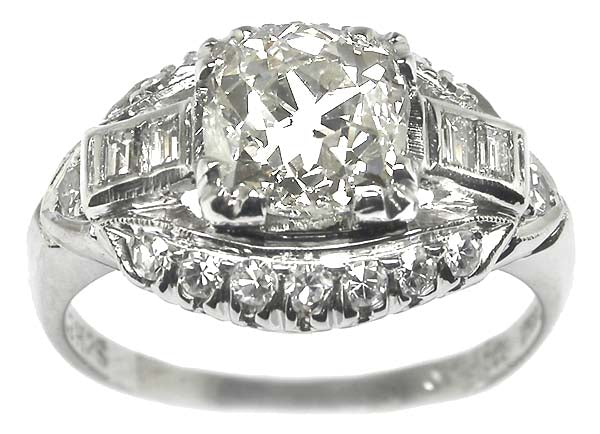 1920's 1.50ct Diamond Platinum Engagement Ring