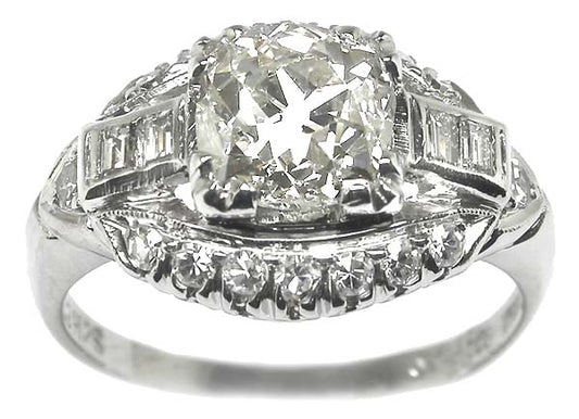 1920's 1.50ct Diamond Platinum Engagement Ring