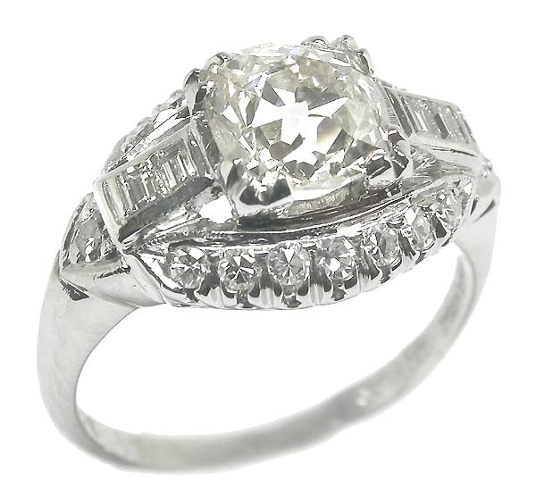 1920's 1.50ct Diamond Platinum Engagement Ring