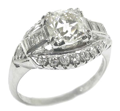 1920's 1.50ct Diamond Platinum Engagement Ring