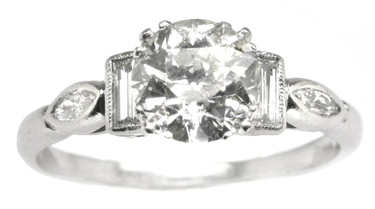1920s 1.50ct Diamond Platinum Engagement Ring