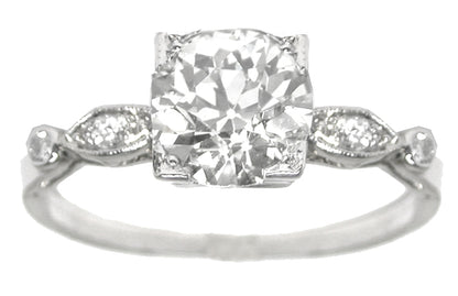 1920s 1.75ct Old European Cut Diamond Platinum Engagement Ring