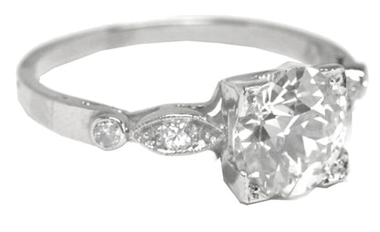 1920s 1.75ct Old European Cut Diamond Platinum Engagement Ring