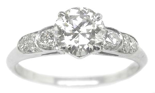 1920's 1ct Diamond Platinum Engagement Ring