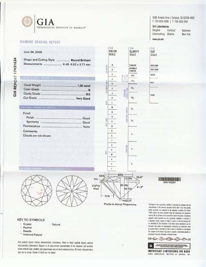 1920's 1ct Diamond Platinum Engagement Ring