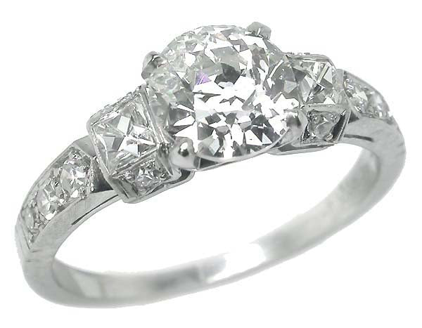 1920's 1ct Diamond Platinum Engagement Ring