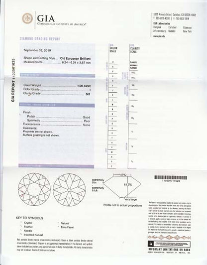 1920's 1ct Diamond Platinum Engagement Ring