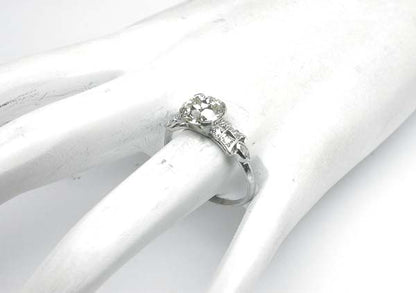 1920's 2.01ct Diamond Platinum Engagement Ring