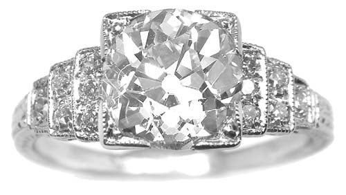 1920's 2.03ct Diamond Platinum Engagement Ring