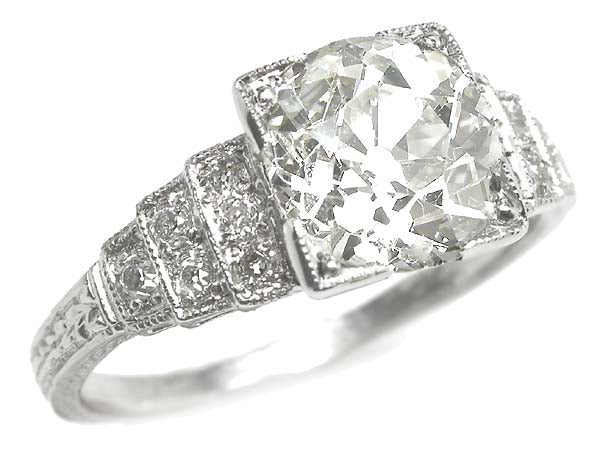 1920's 2.03ct Diamond Platinum Engagement Ring
