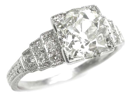 1920's 2.03ct Diamond Platinum Engagement Ring