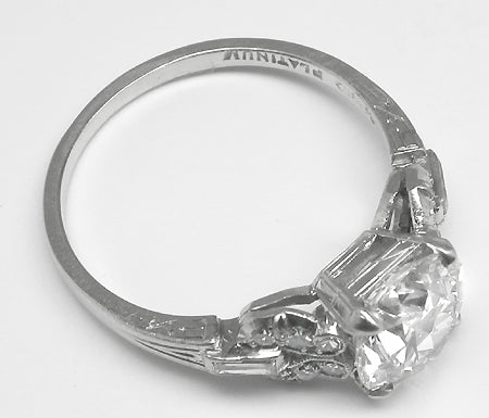 1920s 2.31ct Old European Cut Diamond Platinum Engagement Ring