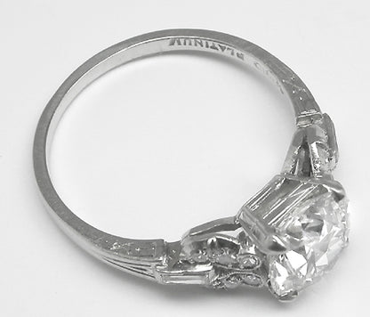 1920s 2.31ct Old European Cut Diamond Platinum Engagement Ring