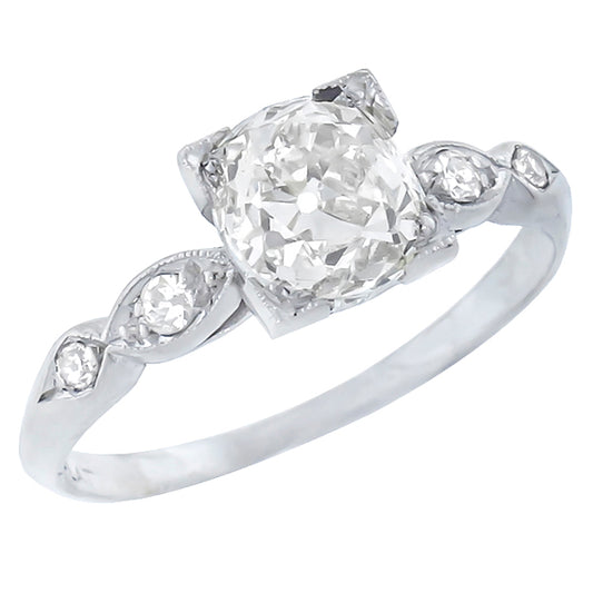 1920s  EGLCertified 1.56ct Diamond Engagement Ring