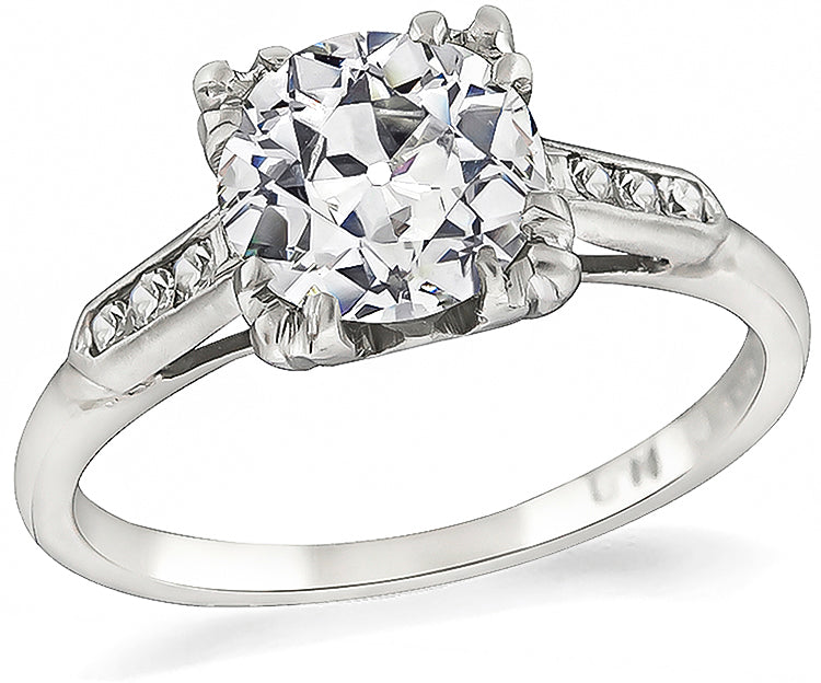 1920s GIA Certified 1.31ct Diamond Engagement Ring