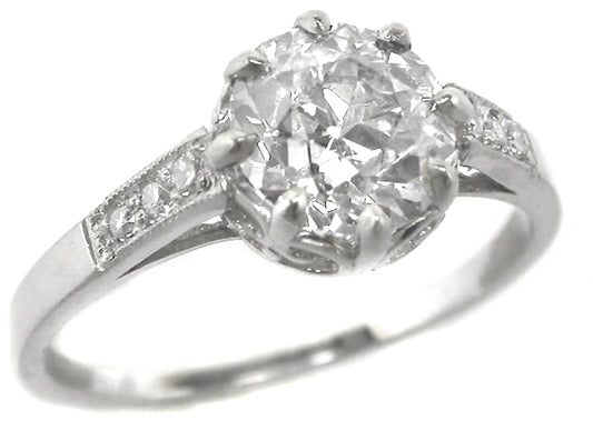 1920s1.46ct Old European Diamond Platinum Ring