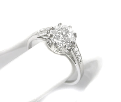 1920s1.46ct Old European Diamond Platinum Ring