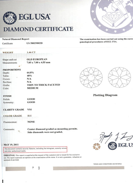 1920s1.46ct Old European Diamond Platinum Ring