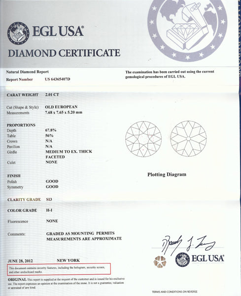 1930s 2.01ct Diamond Platinum Engagement Ring