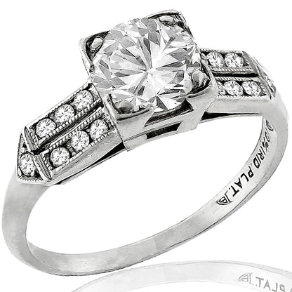 Art Deco 1930s 0.70ct Old European Cut Diamond Platinum Engagement Ring Set