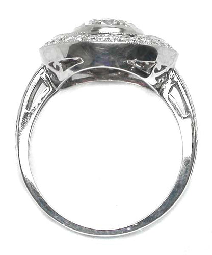 1.93ct Art Deco Style 18k White Gold Diamond Ruby Cluster Ring