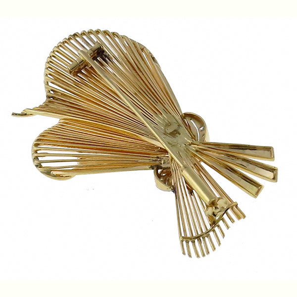 1940s 0.40ct Diamond Gold Bouquet Pin