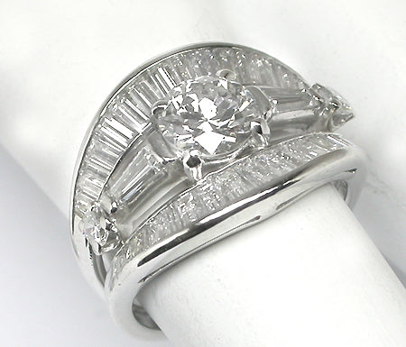 1950s 0.84ct Round Diamond Platinum Ring