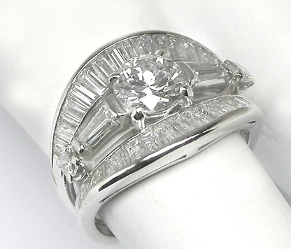 1950s 0.84ct Round Diamond Platinum Ring