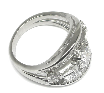 1950s 0.84ct Round Diamond Platinum Ring