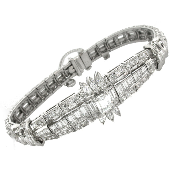 1950s 0.93ct Diamond Platinum Bracelet
